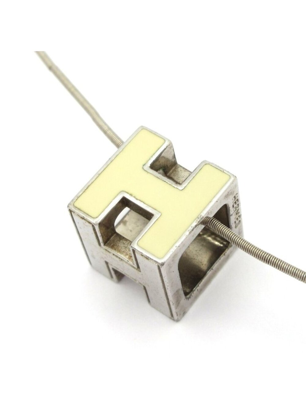 Hermes Necklace Cage D'h Silver Ivory